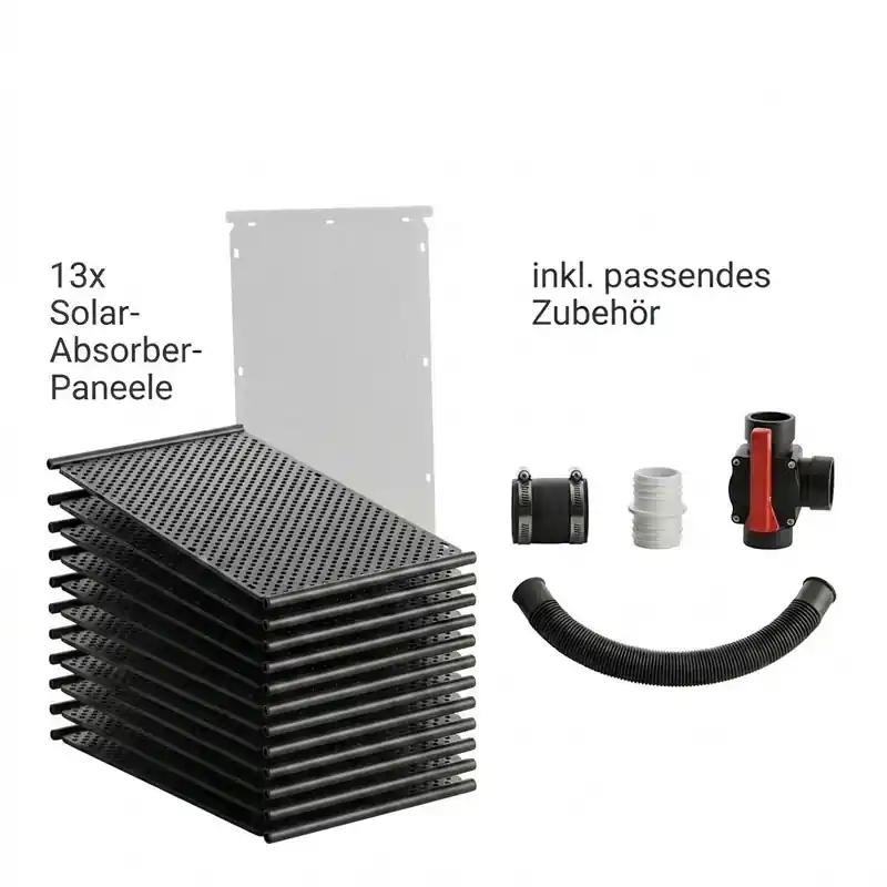 Bestpreis OKU Solar-Komplettset bis 26 m² | 13x Absorber 1002 | Inkl. Kugelhahn & Zubehör